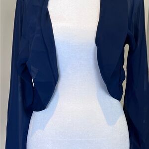 Navy Blue Women's Chiffon Bolero Size 12